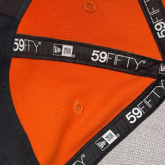 New Era 59Fifty NFL Denver Broncos Embroidered Cap Orange Fitted Hat Size 7 - Picture 11 of 14